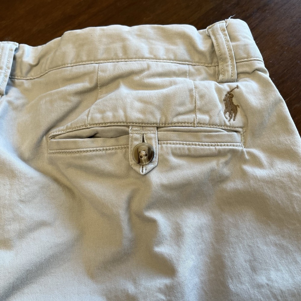 Polo Ralph Lauren Pants Mens 32x32 Tan Khaki Stretch Slim Fit Chino Twill Casual - Picture 9 of 16